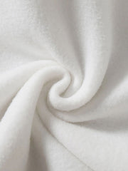 White fleece hoodie fabric detail