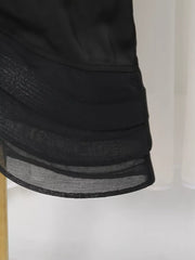 Spaghetti Strap Ruffle Slit Maxi Dress in Black, view 15