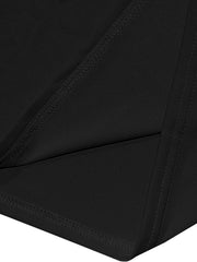 Black cotton t-shirt detail showing seam construction and fabric texture.