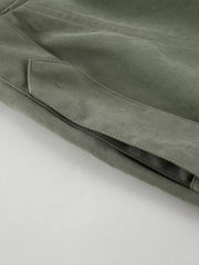 Lapel Collar Belted Cropped Trench in Moss, view 13