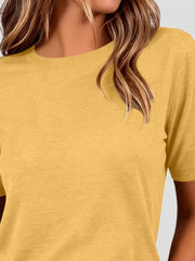 Classic Crew Neck Short Sleeve Knit Top