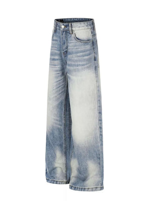 Men S Washed Wide Leg Jeans in Blue, side view