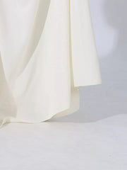 Elegant Two-tone Maxi Dress With Scalloped Waistline