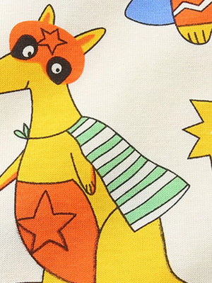 Boys' cotton underwear with cartoon animal adventure print, featuring a yellow character in an orange superhero costume.