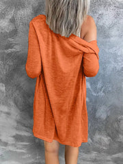 Lightweight Button-up Cardigan Plus Size in Grey, fit detail