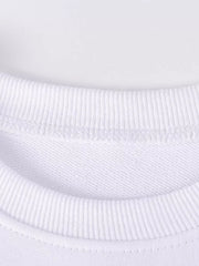 Children's Bunny Graphic Sweatshirt And Leggings Set in White, close-up detail