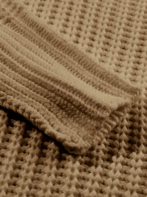 Ribbed Knit Round Neck Chunky Sweater in White, view 16