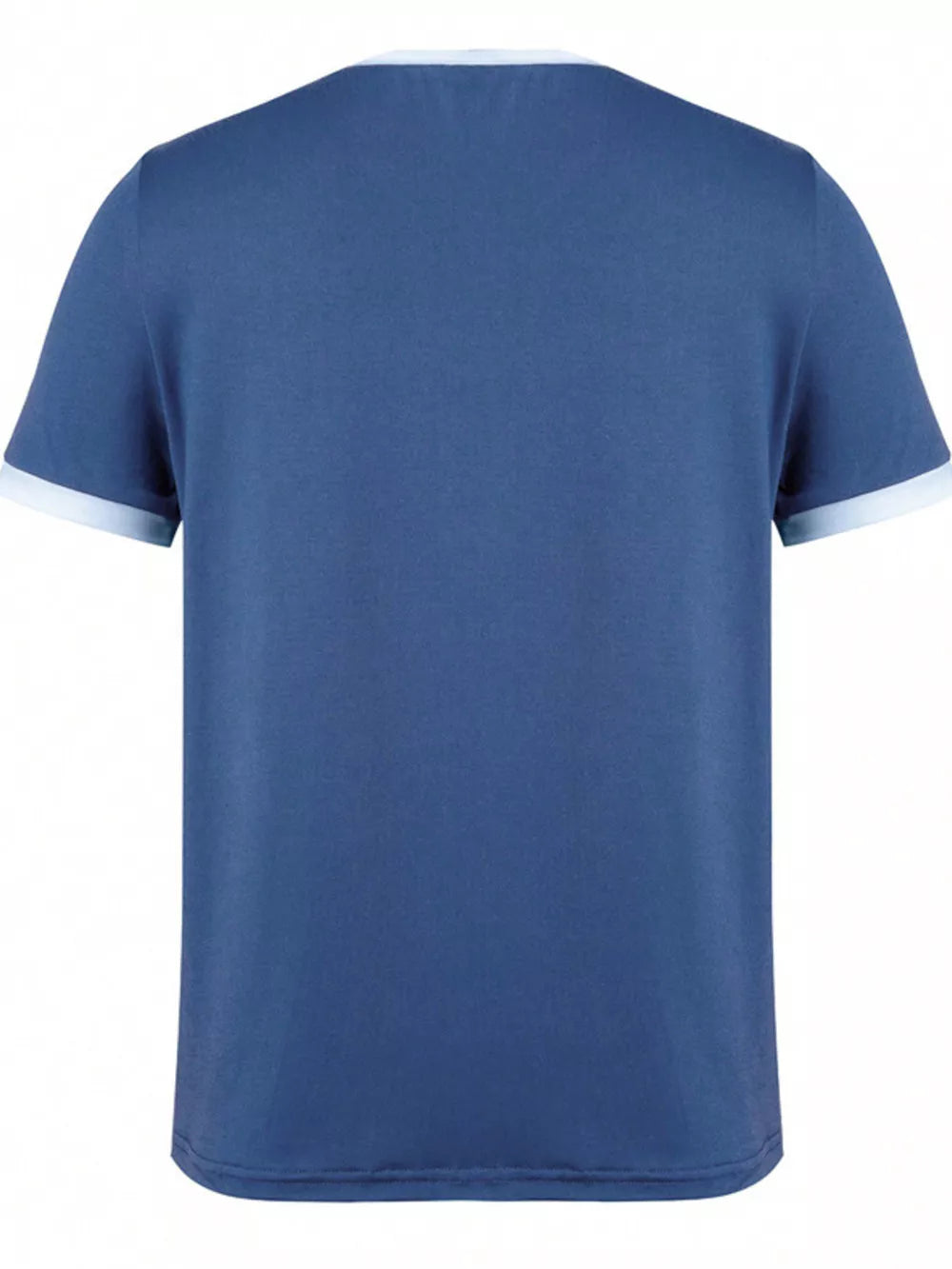 Dark Blue relaxed fit t-shirt with contrast trim neckline and sleeves.