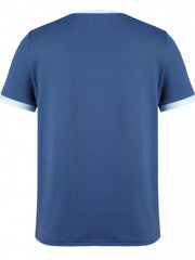 Dark Blue relaxed fit t-shirt with contrast trim neckline and sleeves.