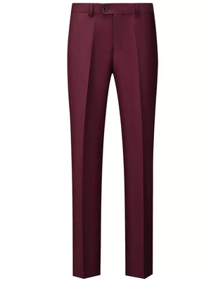 Men's Slim Fit Full Size Dress Pants in Navy Blue, model styling view