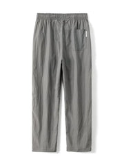 Relaxed fit wide-leg sweatpants in dark gray with elastic waist and back pocket.
