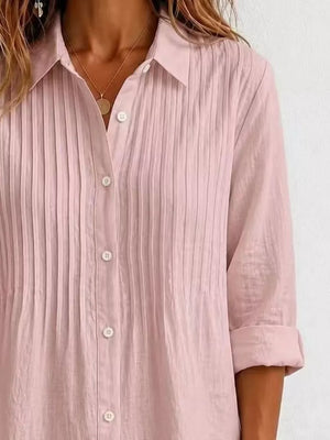 Men's Plus Size Long Sleeve Button-up Shirt, side view