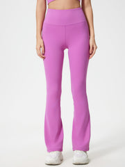 Flared sculpt leggings in Heliotrope Purple with a high-rise waist and subtle flare.