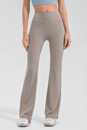 Sculpted flare leggings in tan with a high waist and performance fit.