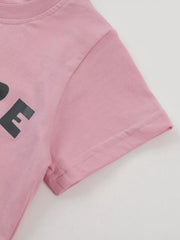 Children's Cat Graphic Round Neck T-shirt, back view