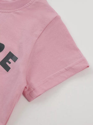 Children's Cat Graphic Round Neck T-shirt, back view