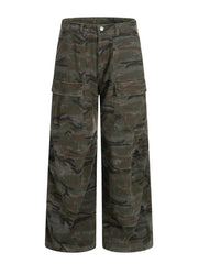 Men's Camouflage Cargo Pants in Green Camouflage, front view