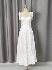 Sweetheart Neck Tie-strap Dress in White, view 15