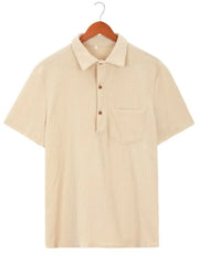 Men's Plus Size Short Sleeve Polo Shirt, back view