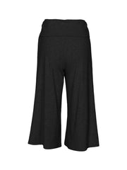 Relaxed wide leg capris in dark heather gray with a comfortable high waist.