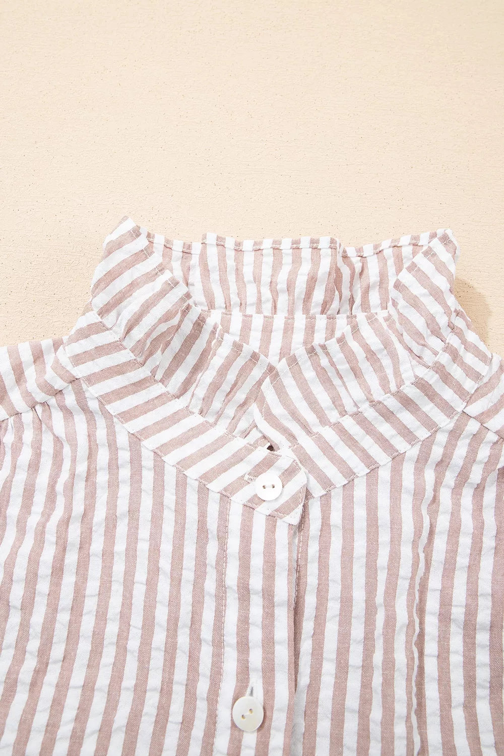 Stripe Frilled Collar Half Sleeve Shirt Dress, editorial view
