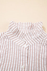 Stripe Frilled Collar Half Sleeve Shirt Dress, editorial view