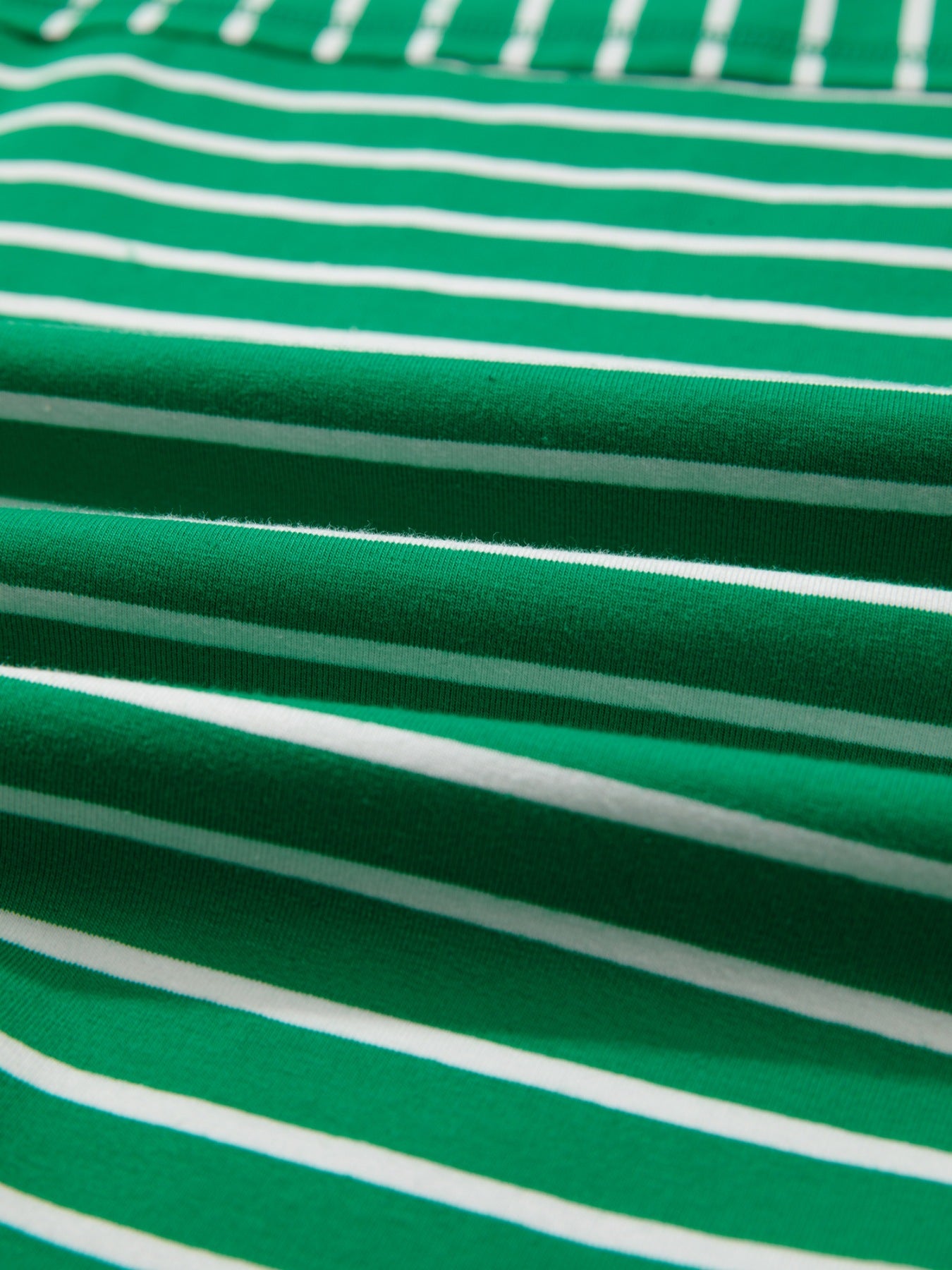 Relaxed-fit green and white striped cotton t-shirt with crew neck
