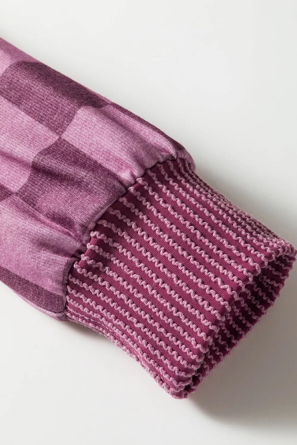Ribbed Trim Checkered Pullover Shirt, editorial view