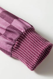 Ribbed Trim Checkered Pullover Shirt, editorial view