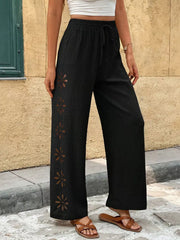 Relaxed Fit Drawstring Wide-leg Pants