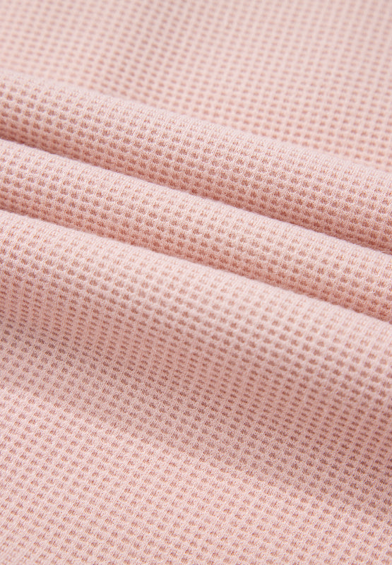 Blush pink waffle knit fabric detail