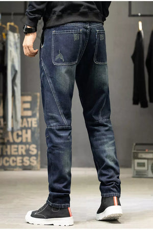 Men's Slim Fit Straight Leg Jeans, close-up detail