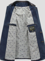 Men's Plus Size Denim Blazer in Denim Blue, side view