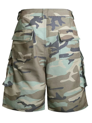 Men's Star Camouflage Cargo Capris in Green Camouflage, side view