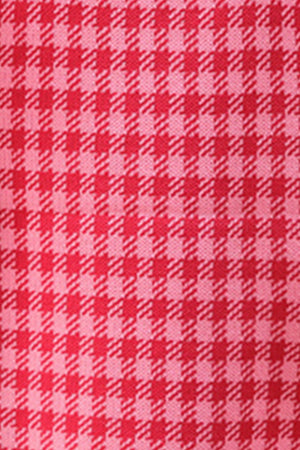 Houndstooth knit halter tank top in hot pink and deep red acrylic.