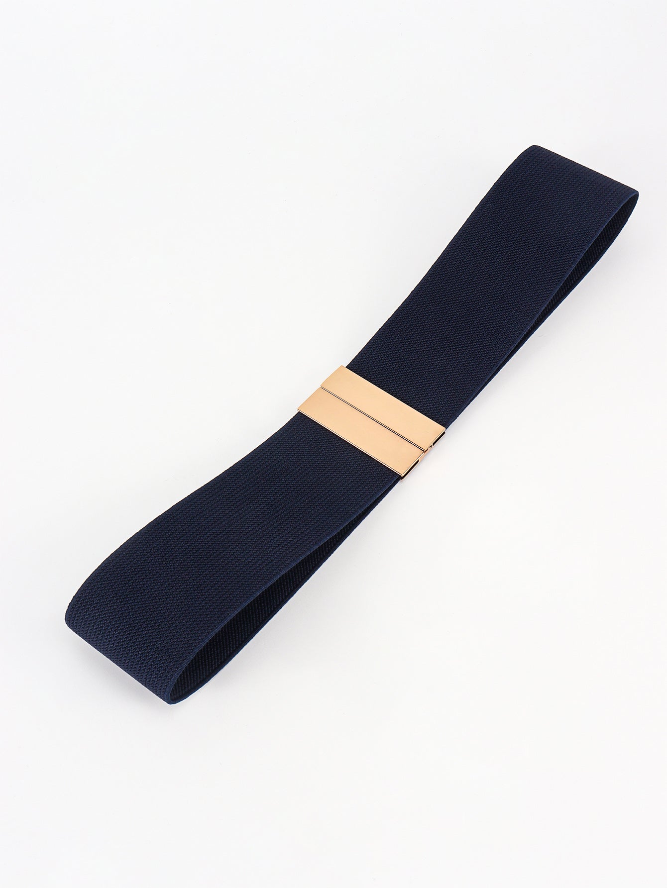 Dark Navy elastic belt with gold clasp detail
