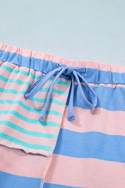 Playful Striped Two-piece Short Set