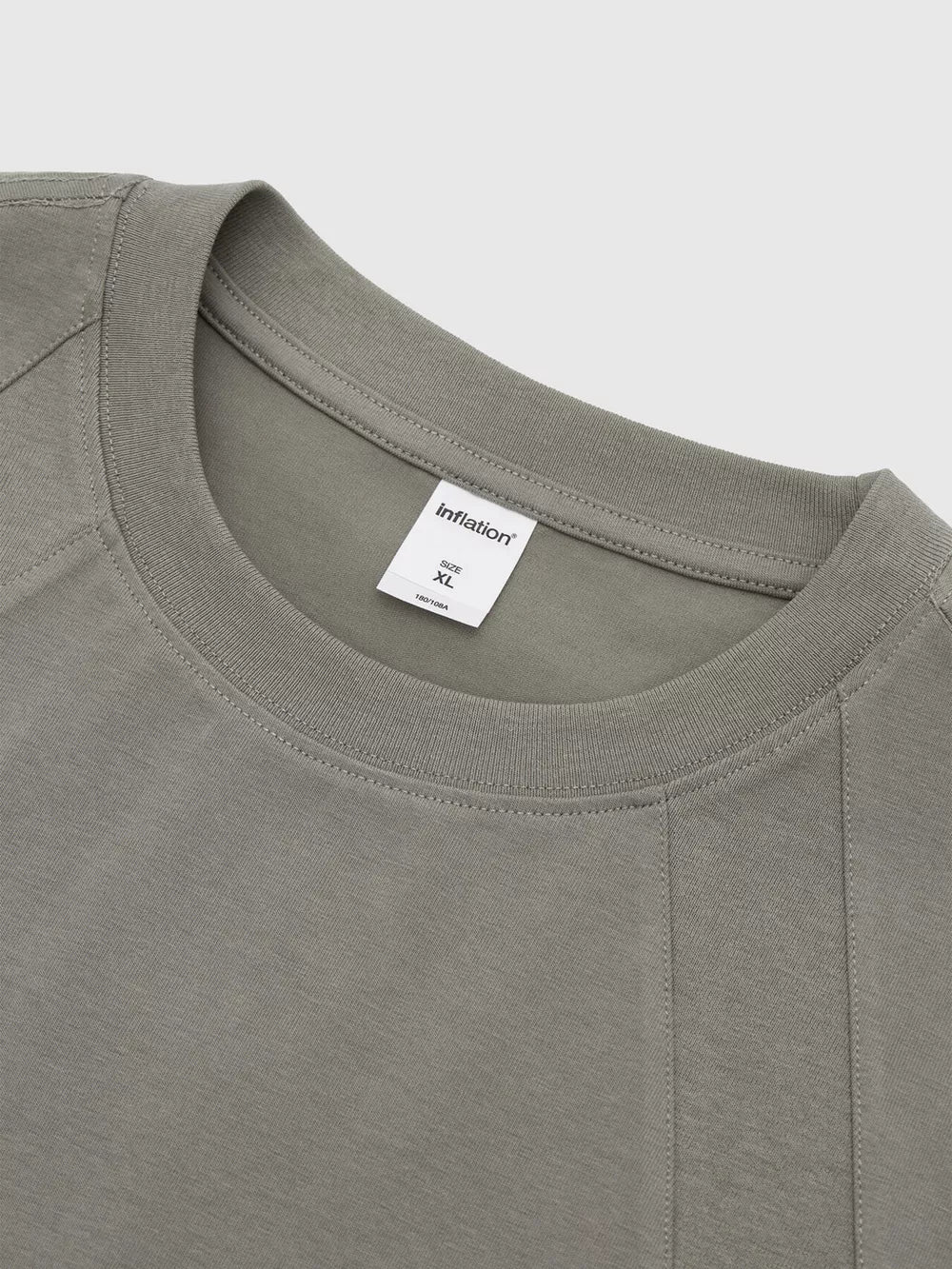 Men's Solid Color Short Sleeve T-shirt in White, close-up detail