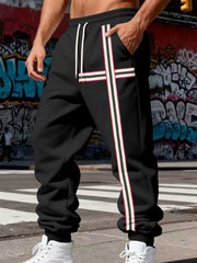 Men's Striped Casual Joggers, side view