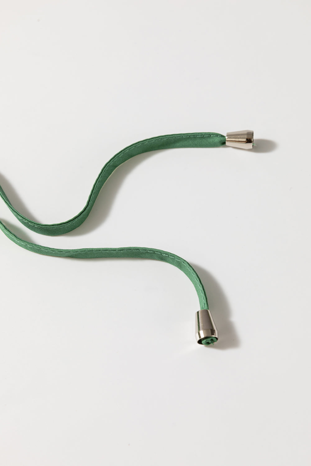 Moss green blouse drawstring with silver hardware detail