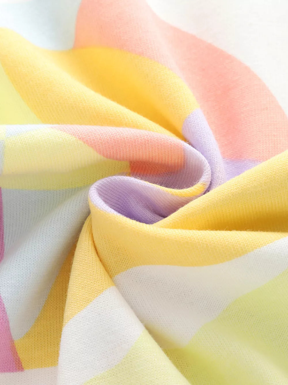 Children's Abstract Print Ruffle Sleeve T-shirt, model styling view