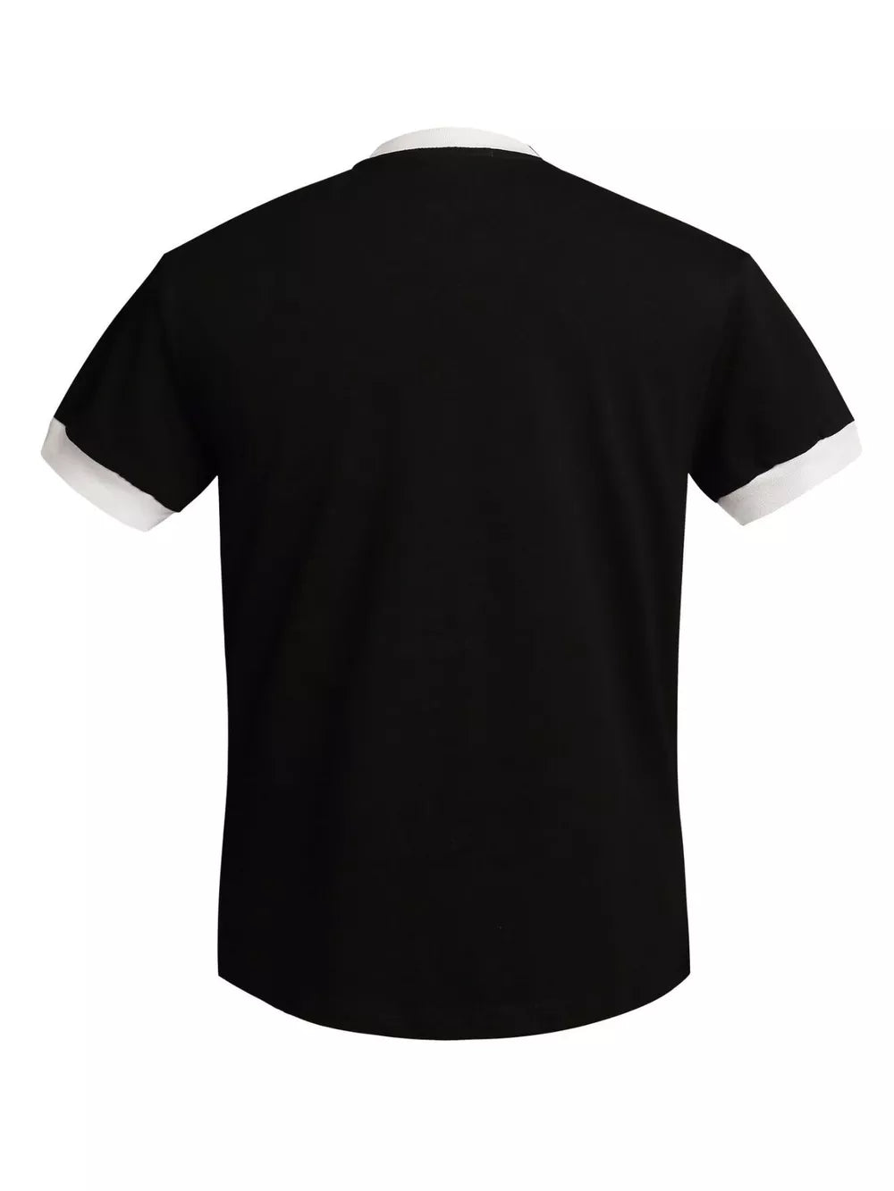Men's Us Flag Graphic Round Neck T-shirt in Black, side view