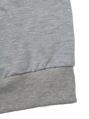 Gray sweatshirt with ribbed hem detail