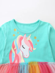 Whimsical Unicorn Tulle Dress For Kids