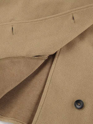 Oversized Lapel Collar Button-down Coat in Brown, view 14