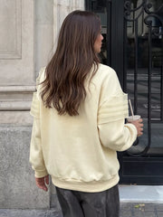 Bow Round Neck Long Sleeve Sweatshirt, alternate angle