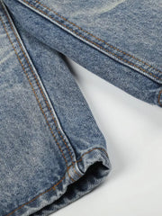 Men's Vintage Wash Wide Leg Denim Capris, product detail