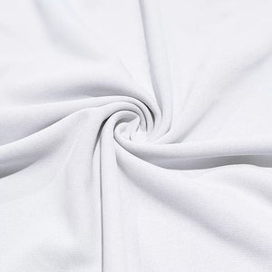 White cotton t-shirt fabric with a subtle texture, shown in a swirl detail.