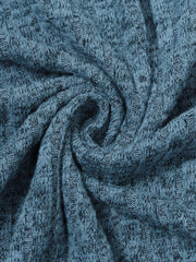 Blue textured V-neck knit long-sleeve top detail