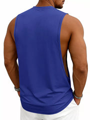 Men's Full Size Round Neck Tank Plus Size in Sage, close-up detail